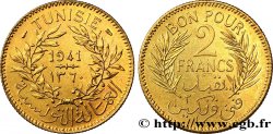 TUNISIE - PROTECTORAT FRANÇAIS Bon pour 2 Francs sans le nom du Bey AH1360 1941 Paris