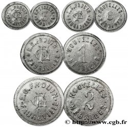NEW HEBRIDES (VANUATU since 1980) Série de 4 Monnaies Frouin-Faureville n.d. 