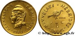 NOUVELLES HÉBRIDES (VANUATU depuis 1980) Essai de 1 Franc Marianne / oiseau 1970 Paris