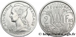 ÎLE DE LA RÉUNION 2 Francs Marianne / canne à sucre 1973 Paris SUP 