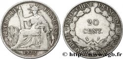 FRENCH INDOCHINA 20 Centièmes 1922 Paris VF 