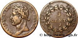 COLONIES FRANÇAISES - Charles X, pour la Guyane 5 Centimes Charles X 1828 Paris - A