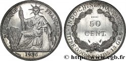 INDOCHINE FRANÇAISE Essai de 50 Cent en aluminium, lourd 1936 Paris FDC 