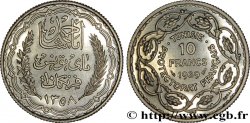 TUNISIA - French protectorate Essai 10 Francs argent au nom de Ahmed Bey AH 1358 1939 Paris