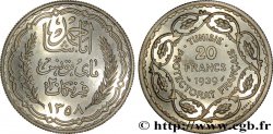 TUNEZ - Protectorado Frances Essai 20 Francs argent au nom de Ahmed Bey AH 1358 1939 Paris