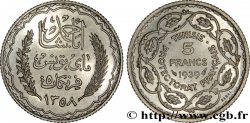 TUNISIA - French protectorate Essai 5 Francs argent au nom de Ahmed Bey AH 1358 1939 Paris
