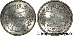TUNISIA - French protectorate Frappe d’épreuve double face au module de 5 centimes 1325 et 1321 AH, en argent 1907 Paris