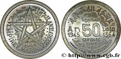 MAROC - PROTECTORAT FRANÇAIS Essai de 50 centimes cupro-nickel, listel large, poids léger 1945 Paris