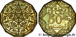 MARUECOS - PROTECTORADO FRANCÉS Essai léger en piefort de 50 Centimes en bronze aluminium, 5 grammes (1925) Paris