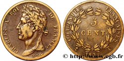 COLONIES FRANÇAISES - Charles X, pour la Guyane et le Sénégal 5 Centimes Charles X 1825 Paris - A