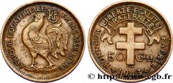 FRANZÖSISCHE EQUATORIAL AFRICA - Freie Französische Streitkräfte 50 Centimes 1943 Prétoria