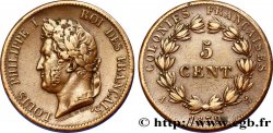 FRANZÖSISCHE KOLONIEN - Louis-Philippe, für Guadeloupe 5 Centimes Louis Philippe Ier 1839 Paris - A