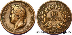 FRENCH COLONIES - Louis-Philippe for Guadeloupe 10 Centimes Louis Philippe Ier 1839 Paris - A