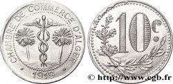 ALGERIEN 10 Centimes Chambre de Commerce d’Alger caducéee netre deux palmiers 1919 