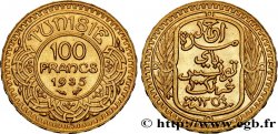 TUNISIA - French protectorate 100 Francs or frappée au nom du Bey Ahmed 1935 Paris AU 
