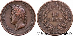 FRANZÖSISCHE KOLONIEN - Louis-Philippe, für Marquesas-Inseln  10 Centimes 1843 Paris