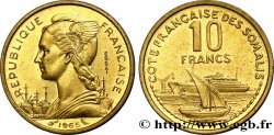 CÔTE FRANÇAISE DES SOMALIS Essai de 10 Francs Marianne / port 1965 Paris