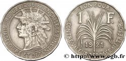 GUADALUPE Bon pour 1 Franc indien caraïbe 1921 