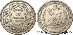 TUNISIA - French protectorate 10 Francs au nom du Bey Mohamed Lamine an 1363 1943 Paris