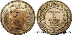 TUNISIA - Protettorato Francese 2 Francs AH1330 1912 Paris - A 