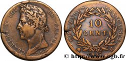 COLONIES FRANÇAISES - Charles X, pour la Martinique et la Guadeloupe 10 Centimes Charles X 1827 La Rochelle - H