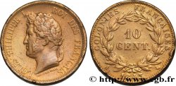 FRENCH COLONIES - Louis-Philippe, for Marquesas Islands 10 Centimes 1843 Paris VF 