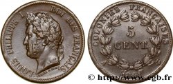 COLONIE FRANCESI - Luigi Filippo, per Guadalupa 5 Centimes Louis Philippe Ier 1841 Paris - A 