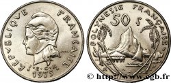 FRANZÖSISCHE-POLYNESIEN 50 Francs Marianne / paysage polynésien 1975 Paris
