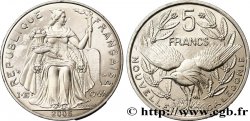 NUOVA CALEDONIA 5 Francs I.E.O.M. représentation allégorique de Minerve / Kagu, oiseau de Nouvelle-Calédonie 2005 Paris 