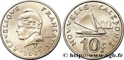NUOVA CALEDONIA 10 Francs I.E.O.M. Marianne / paysage maritime néo-calédonien avec pirogue à voile  2005 Paris 