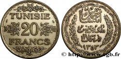 TUNISIA - Protettorato Francese 20 Francs au nom du  Bey Ahmed an 1353 1934 Paris 