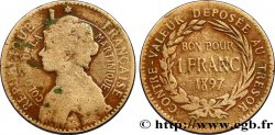 ÎLE DE LA MARTINIQUE Bon pour 1 Franc Colonie de la Martinique 1897 sans atelier