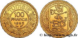 TUNISIE - PROTECTORAT FRANÇAIS 100 Francs or frappée au nom du Bey Ahmed 1935 Paris