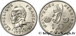 NEUE HEBRIDEN (VANUATU ab 1980) 10 Francs Marianne / masque 1973 Paris