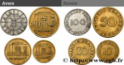 SAARLAND Lot de 4 monnaies 10, 20, 50 et 100 Franken 1954-1955 Paris 
