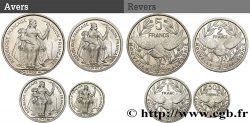NEW CALEDONIA Lot de 4 monnaies Union Française (50 Centimes, 1, 2 et 5 Francs) 1949-1952 