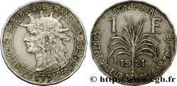 GUADELUPA Bon pour 1 Franc indien caraïbe / canne à sucre 1921  