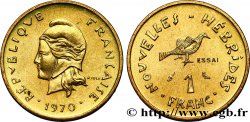 NOUVELLES HÉBRIDES (VANUATU depuis 1980) 1 Franc ESSAI Marianne / oiseau 1970 Paris
