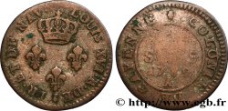 GUYANE FRANÇAISE 2 Sous colonies de Cayenne 2e type 1789 Paris  TB/B+ 