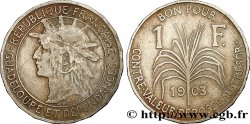 GUADELUPA Bon pour 1 Franc indien caraïbe / canne à sucre 1903  MB 