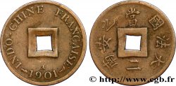 FRENCH INDOCHINA 1 Sapèque (1/500 de Piastre) 1901 Paris XF 