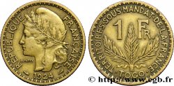TOGO - MANDATO FRANCESE 1 Franc 1924 Paris 