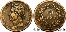 COLONIES FRANÇAISES - Charles X, pour la Guyane et le Sénégal 10 Centimes Charles X 1827 La Rochelle