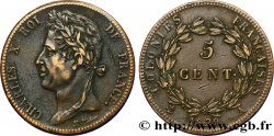 COLONIE FRANCESI - Carlo X, per Guyana 5 Centimes Charles X 1829 Paris - A 