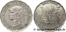 GUADALUPE Bon pour 1 Franc indien caraïbe / canne à sucre 1921 