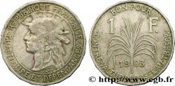 GUADELUPA Bon pour 1 Franc indien caraïbe / canne à sucre 1903  