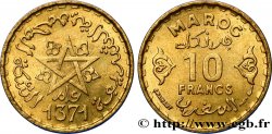 MARUECOS - PROTECTORADO FRANCÉS 10 Francs AH 1371 1952 Paris