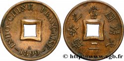 INDOCHINE FRANÇAISE 1 Sapèque (2/1000 de Piastre) nickelé 1899 Paris