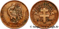 CAMEROON - FRENCH MANDATE TERRITORIES 50 Centimes ‘Cameroun Français Libre’ 1943 Prétoria