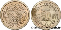 MARUECOS - PROTECTORADO FRANCÉS Essai de 50 Centimes cupro-nickel, listel large, poids léger 1945 Paris